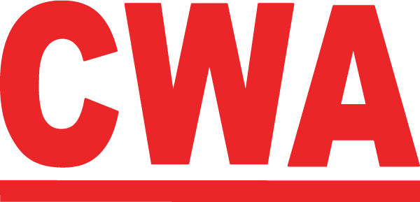 Red CWA letters in a bold logo with a red underline on a black background.